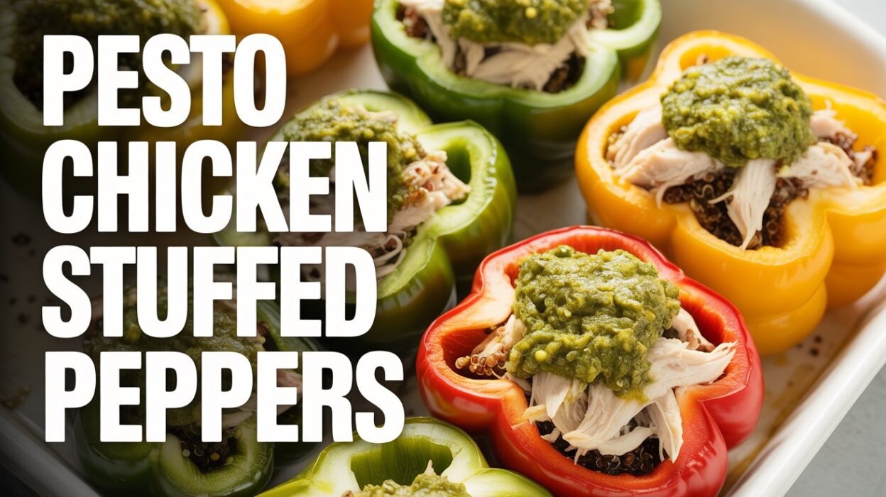 Pesto Chicken Stuffed Peppers
