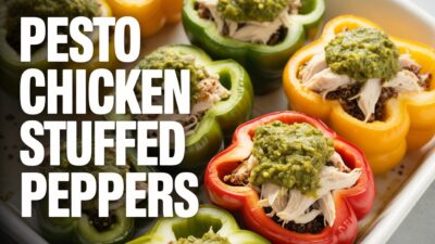 Pesto Chicken Stuffed Peppers